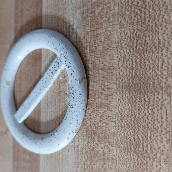 Vintage Ivory & Gold Scarf / T-shirt Slide - Picture 4 of 5